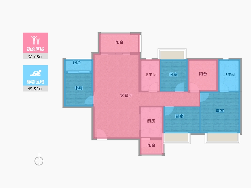 广东省-江门市-博富南湖壹號-101.51-户型库-动静分区