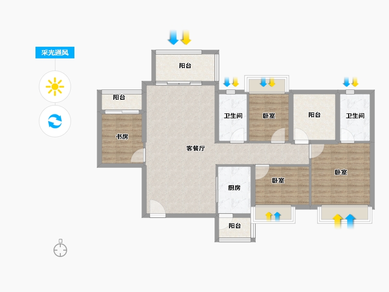 广东省-江门市-博富南湖壹號-101.51-户型库-采光通风