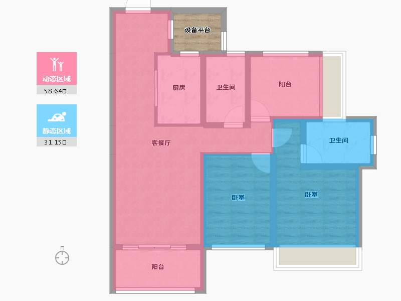 广东省-汕头市-御海天韵雅园-82.17-户型库-动静分区