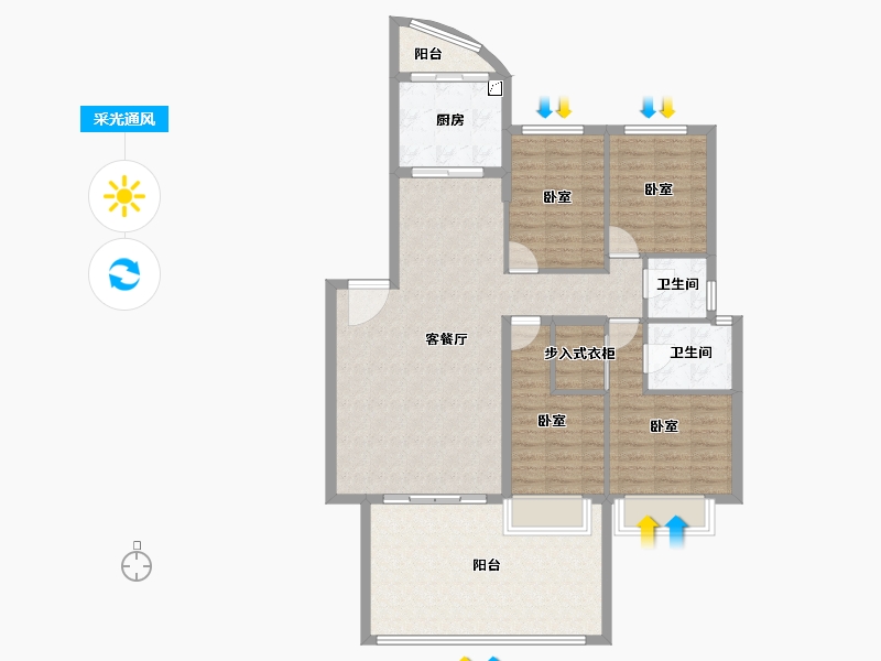 广东省-汕头市-天合名門豪庭南区-116.78-户型库-采光通风