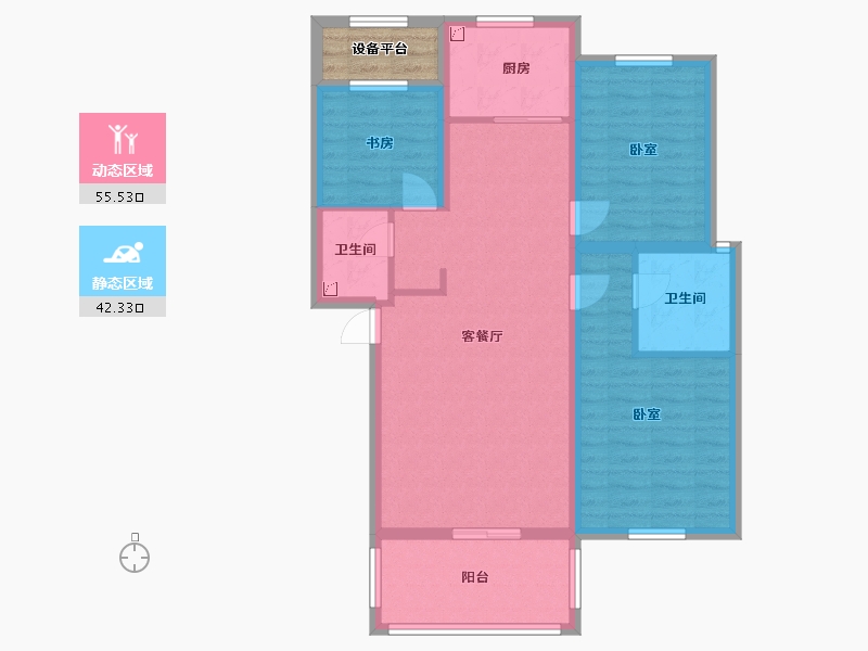 浙江省-衢州市-安厦阳光名都-90.28-户型库-动静分区