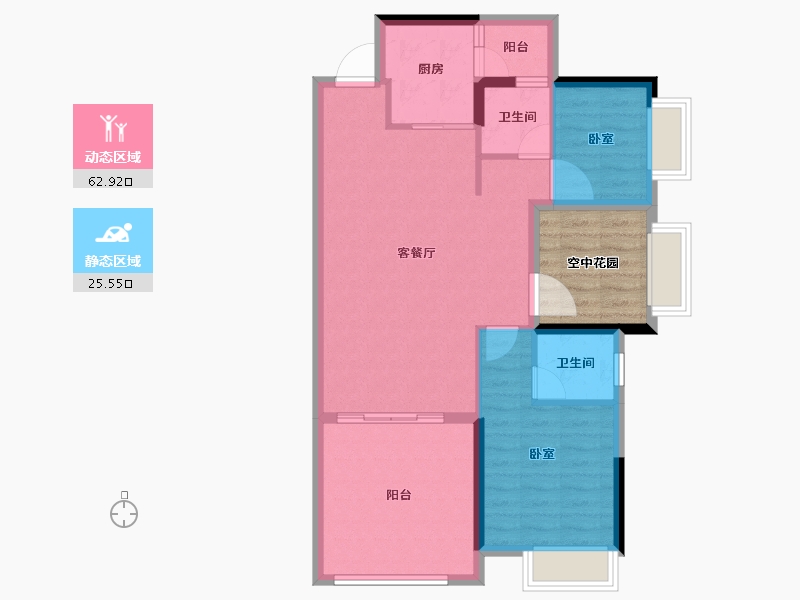 广东省-汕头市-凯顺丽园-87.38-户型库-动静分区