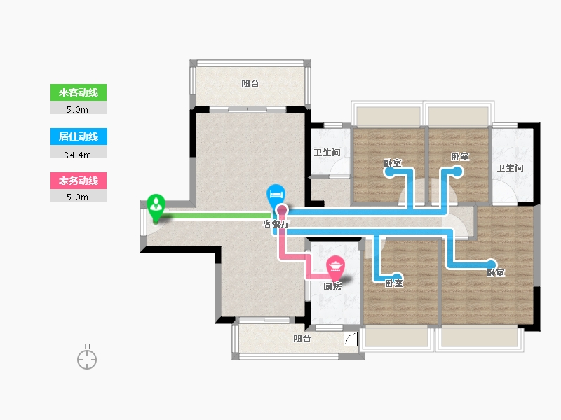 广东省-梅州市-奥园敏捷锦绣银湾-113.40-户型库-动静线