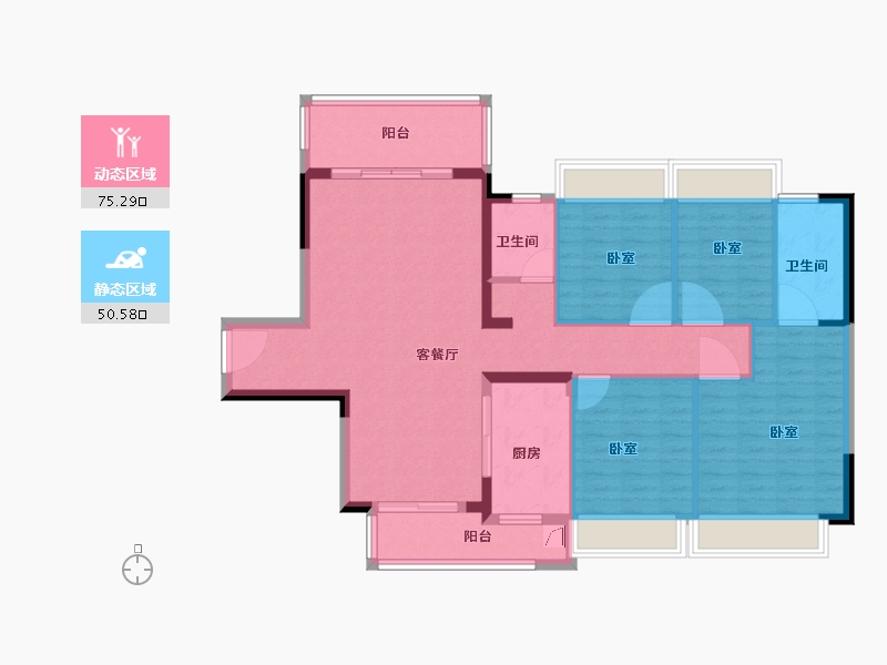 广东省-梅州市-奥园敏捷锦绣银湾-113.40-户型库-动静分区