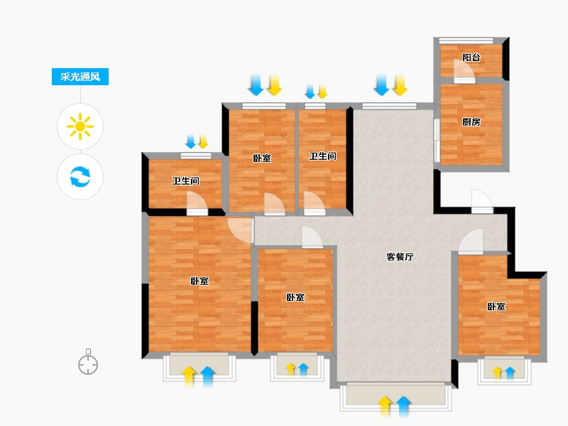 吉林省-通化市-梅河口恒大翡翠湾-117.00-户型库-采光通风