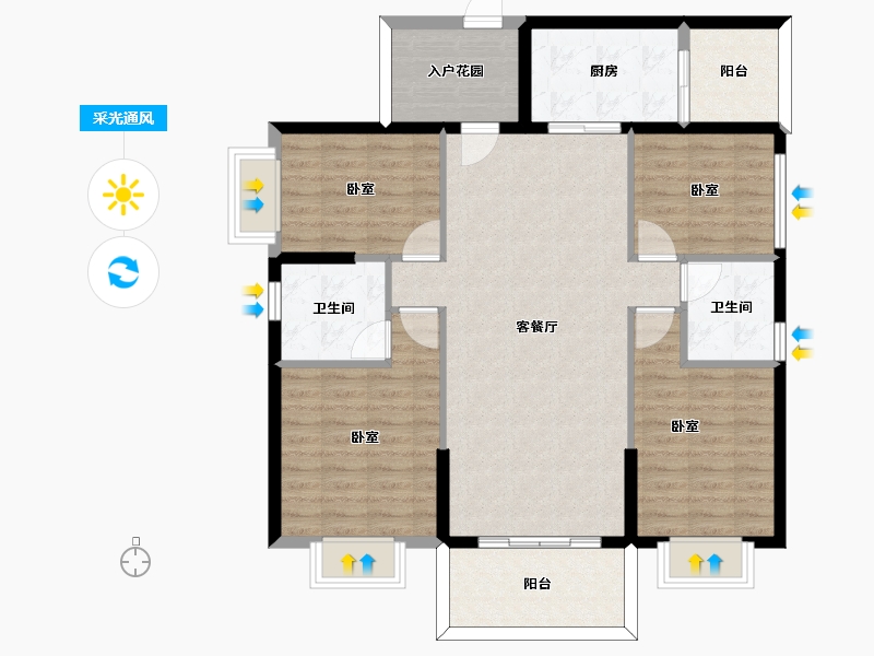 广东省-惠州市-名巨山水城-104.59-户型库-采光通风