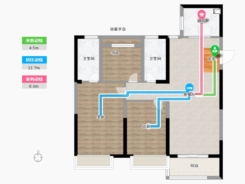 山东省-泰安市-新华学府上园-93.99-户型库-动静线