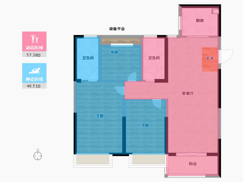 山东省-泰安市-新华学府上园-93.99-户型库-动静分区