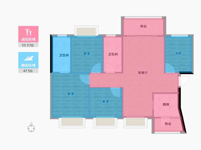 广东省-肇庆市-龙光玖龙湾-94.00-户型库-动静分区