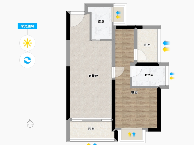 广东省-深圳市-颐翠名庭-49.16-户型库-采光通风