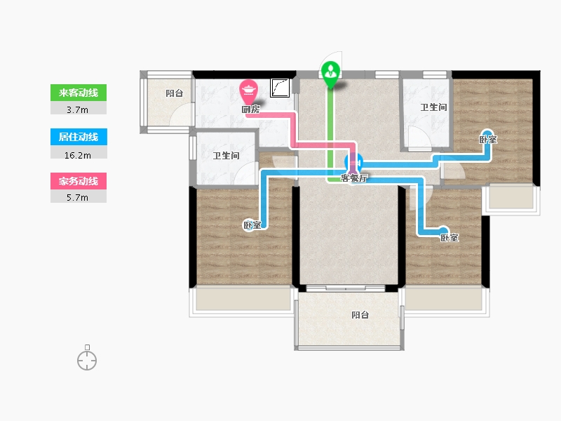 广东省-湛江市-碧桂园三期.盛世名门-77.79-户型库-动静线