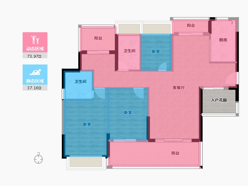 广东省-河源市-坚基·美好嘉园-104.55-户型库-动静分区