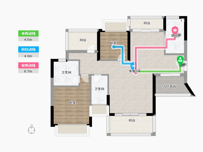 广东省-河源市-坚基·美好嘉园-85.99-户型库-动静线