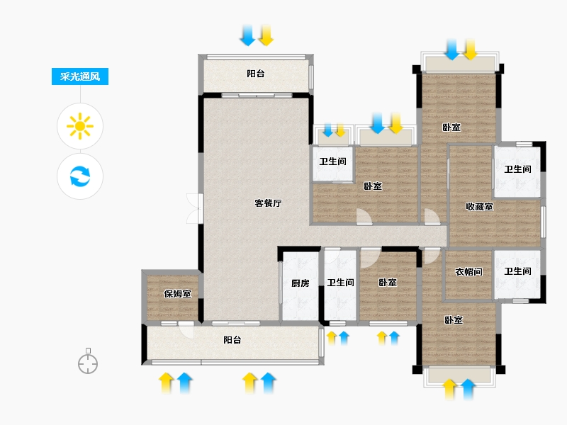 广东省-梅州市-创杰·璟苑-195.42-户型库-采光通风