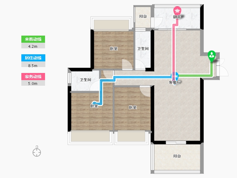 广东省-湛江市-沿江壹号-83.25-户型库-动静线