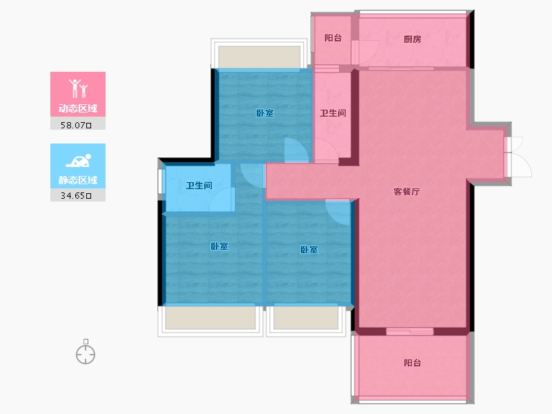 广东省-湛江市-沿江壹号-83.25-户型库-动静分区