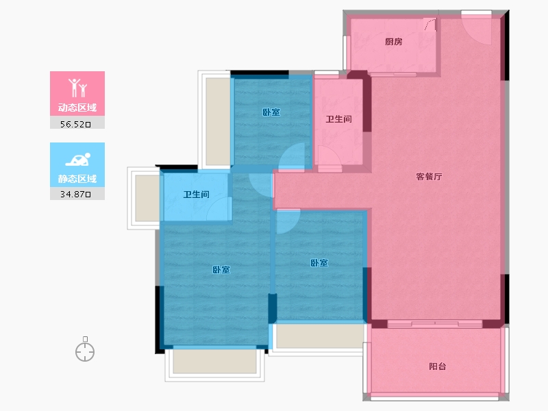 广东省-河源市-坚基·美好嘉园-82.00-户型库-动静分区