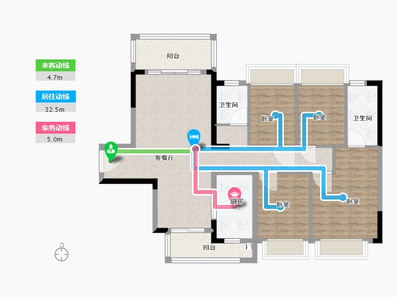 广东省-梅州市-奥园敏捷锦绣银湾-106.00-户型库-动静线