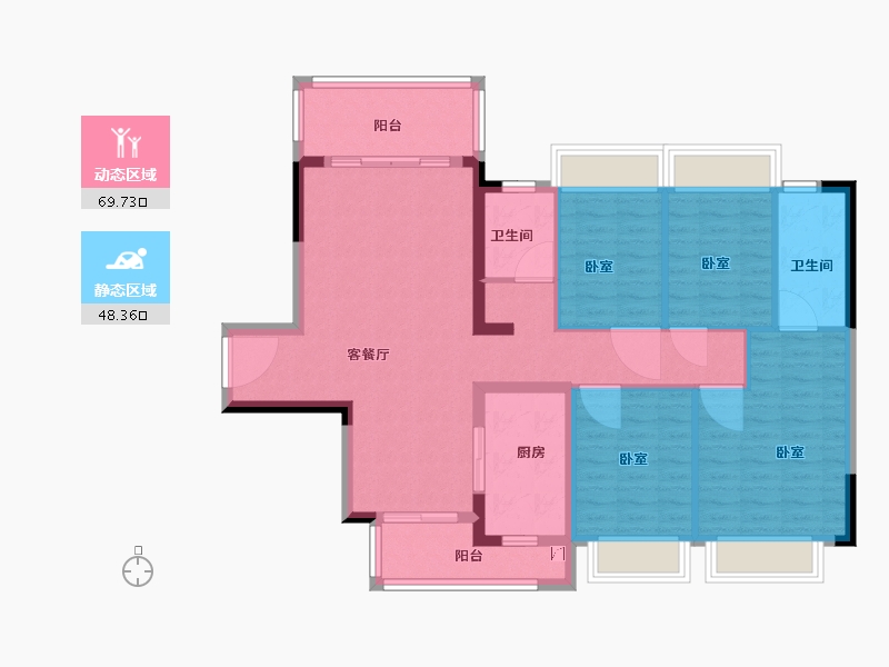 广东省-梅州市-奥园敏捷锦绣银湾-106.00-户型库-动静分区