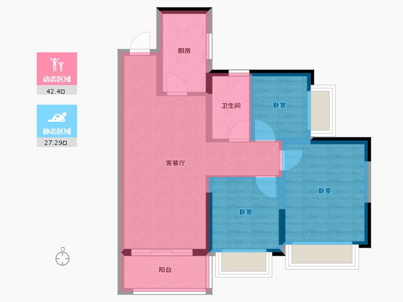 广东省-佛山市-佛山恒大御澜庭-61.53-户型库-动静分区