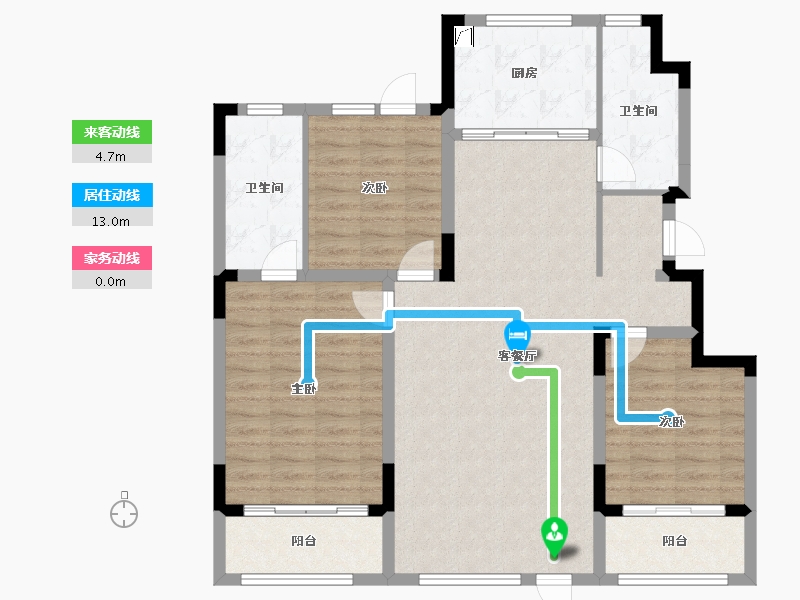 吉林省-长春市-万科向日葵小镇-106.00-户型库-动静线