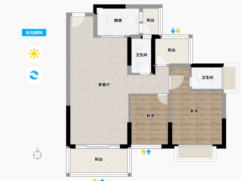 广东省-河源市-坚基·美好嘉园-73.17-户型库-采光通风