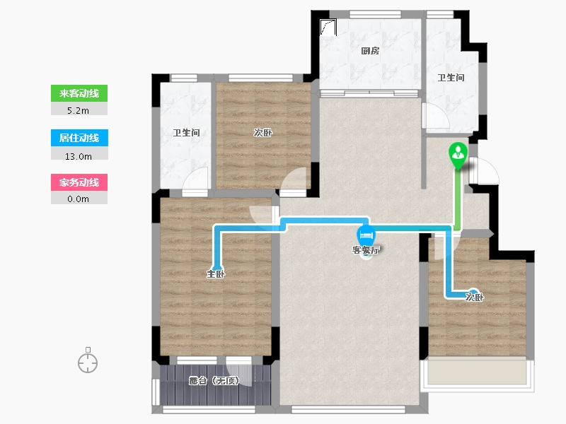 吉林省-长春市-万科向日葵小镇-99.00-户型库-动静线