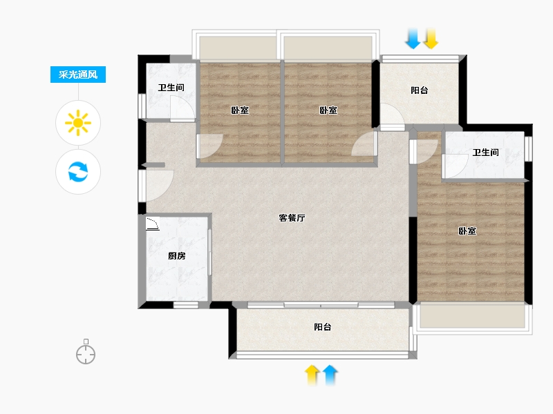 广东省-广州市-滨江首府-92.83-户型库-采光通风