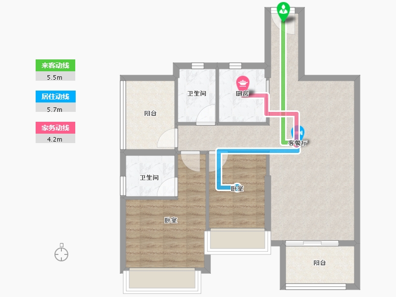 广东省-江门市-博富南湖壹號-72.06-户型库-动静线