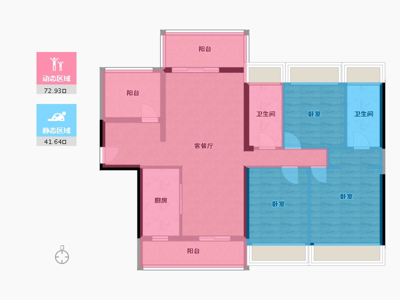 广东省-湛江市-裕达豪庭-102.30-户型库-动静分区