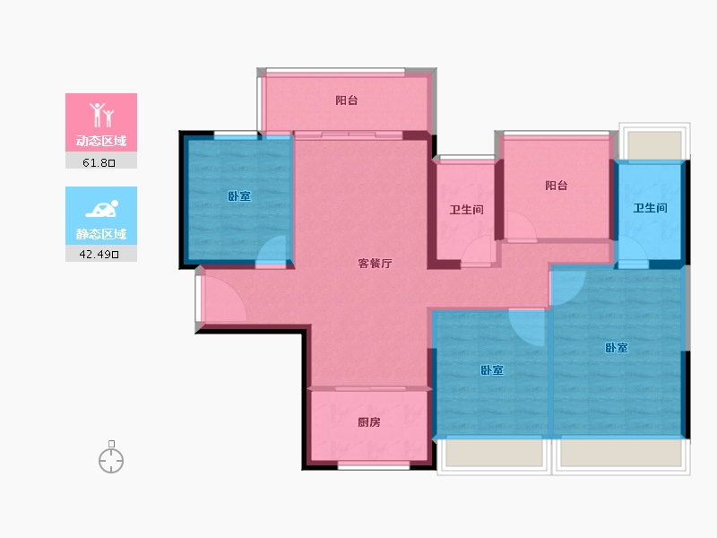 广东省-广州市-广州柳岸晓风-93.37-户型库-动静分区