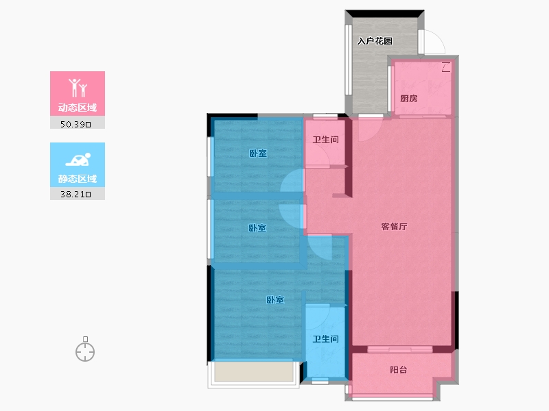 广东省-江门市-江悦城公园里-85.00-户型库-动静分区