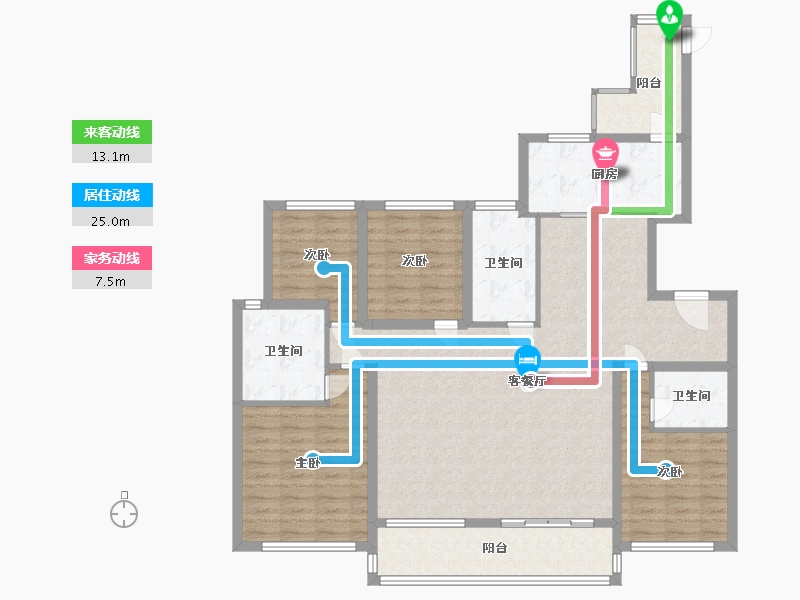 陕西省-西安市-长安宫-124.00-户型库-动静线