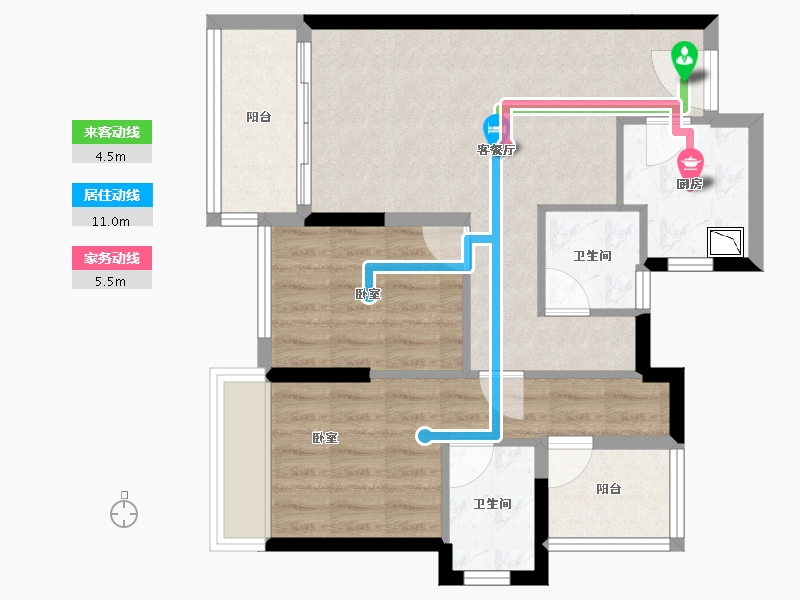 广东省-深圳市-佳兆业御璟佳园广场住宅-66.33-户型库-动静线