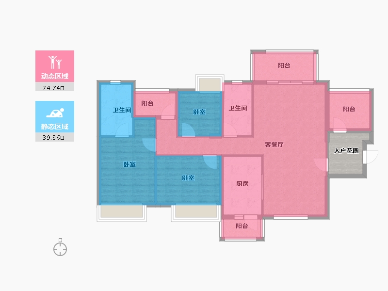 广东省-江门市-博富南湖壹號-107.34-户型库-动静分区