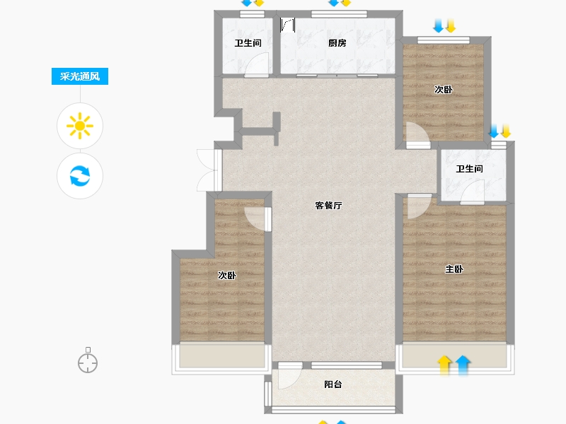 吉林省-长春市-金地江山風華-97.60-户型库-采光通风