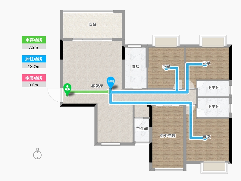 广东省-汕头市-凯顺丽园-132.91-户型库-动静线