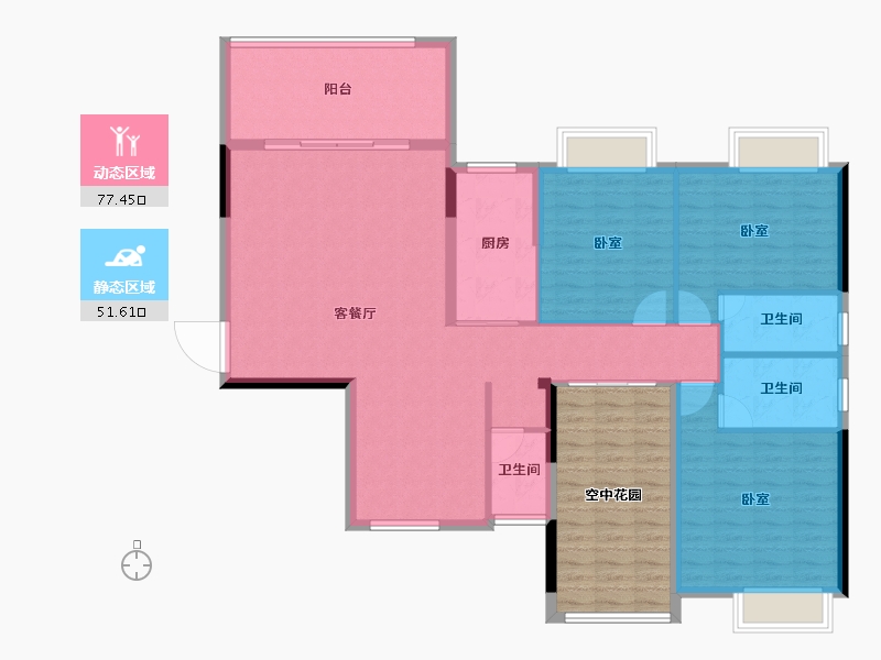 广东省-汕头市-凯顺丽园-132.91-户型库-动静分区