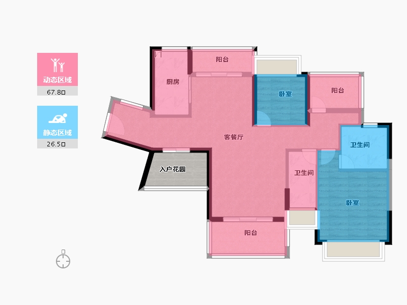 广东省-河源市-坚基·美好嘉园-89.00-户型库-动静分区