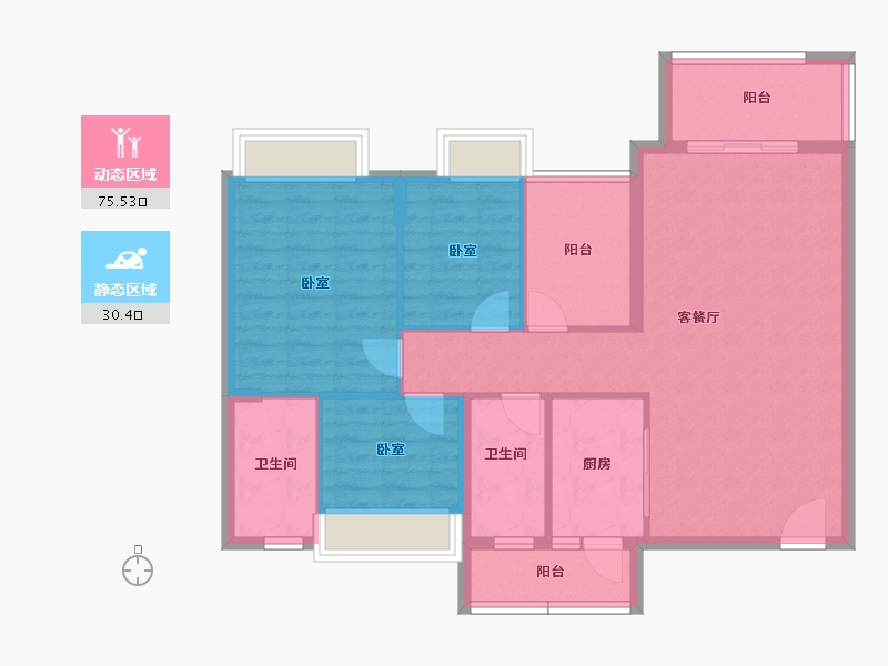 广东省-江门市-博富南湖壹號-95.38-户型库-动静分区