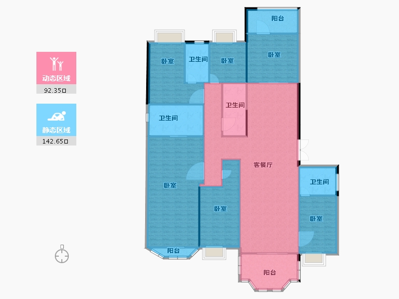 广东省-汕尾市-海丰星河湾-218.79-户型库-动静分区