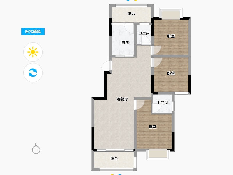 湖南省-湘潭市-金沅公馆-98.55-户型库-采光通风