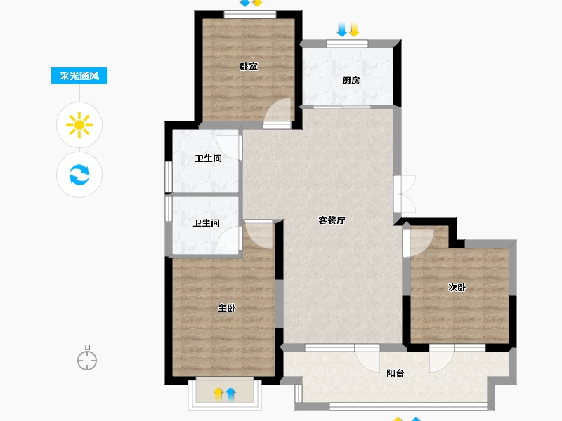 山东省-青岛市-苏荷东区-92.04-户型库-采光通风