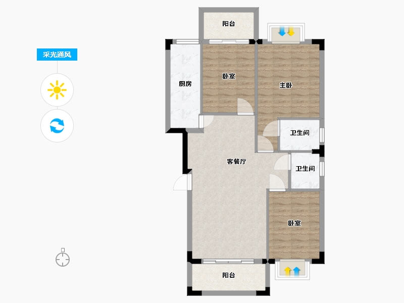 湖北省-武汉市-龙庭首府-91.51-户型库-采光通风