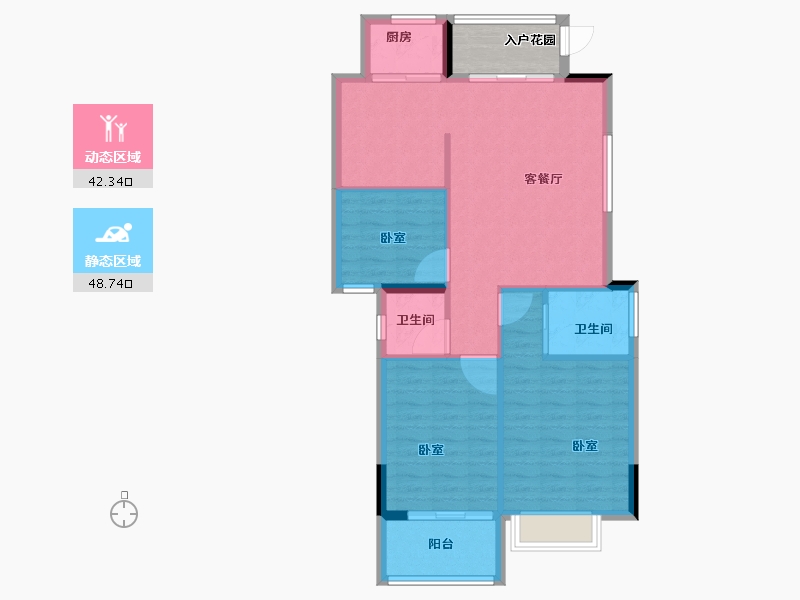 广东省-汕头市-御景江南-87.30-户型库-动静分区