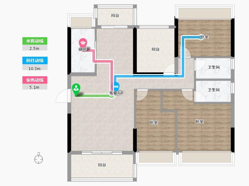 广东省-江门市-江门碧桂园凤凰城-111.14-户型库-动静线