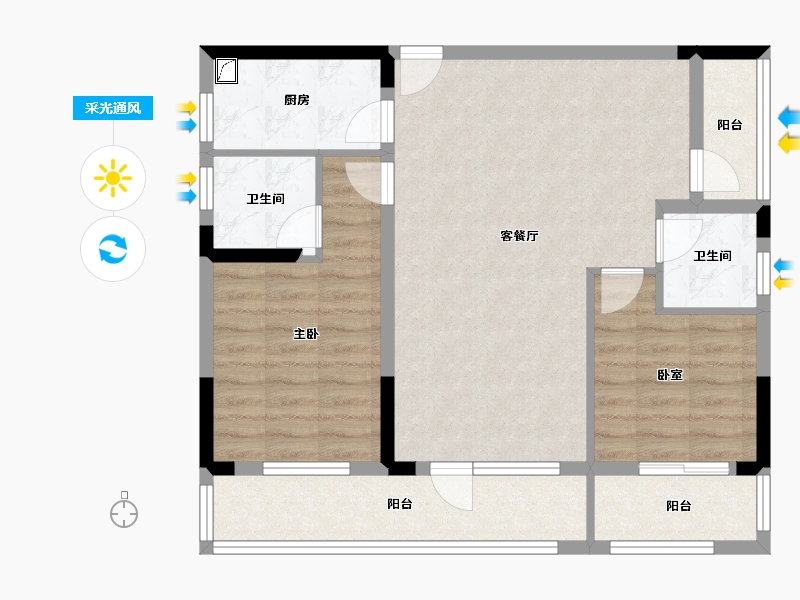 福建省-厦门市-招商卡达凯斯-82.01-户型库-采光通风