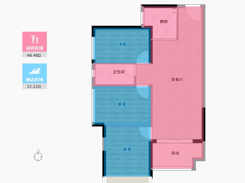 广东省-江门市-江悦城公园里-72.00-户型库-动静分区