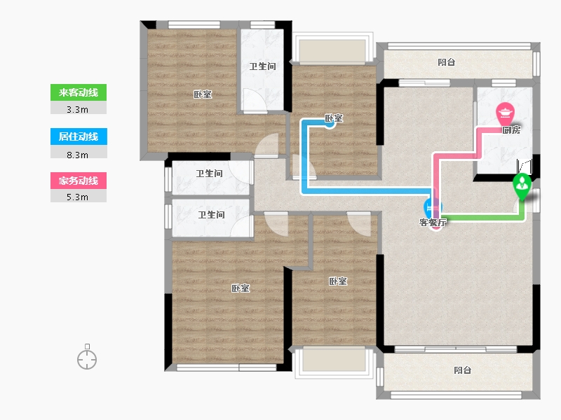 广东省-梅州市-五华客天下·幸福里-119.89-户型库-动静线