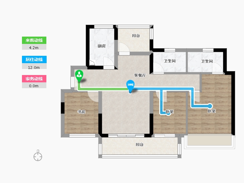 广东省-广州市-融创滨江粤府-77.53-户型库-动静线